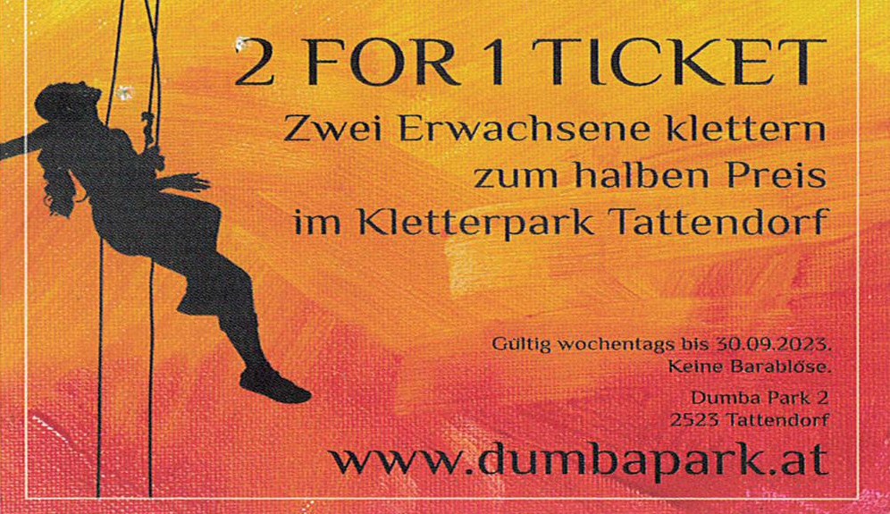 Kletterpark 2 for 1 Ticket