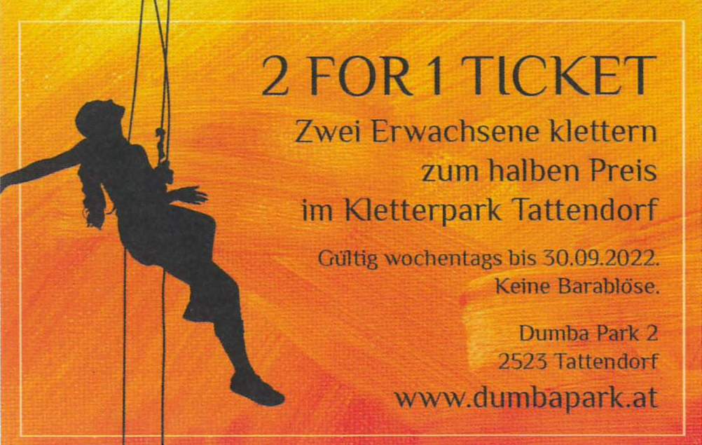 Kletterpark 2 for 1 Ticket